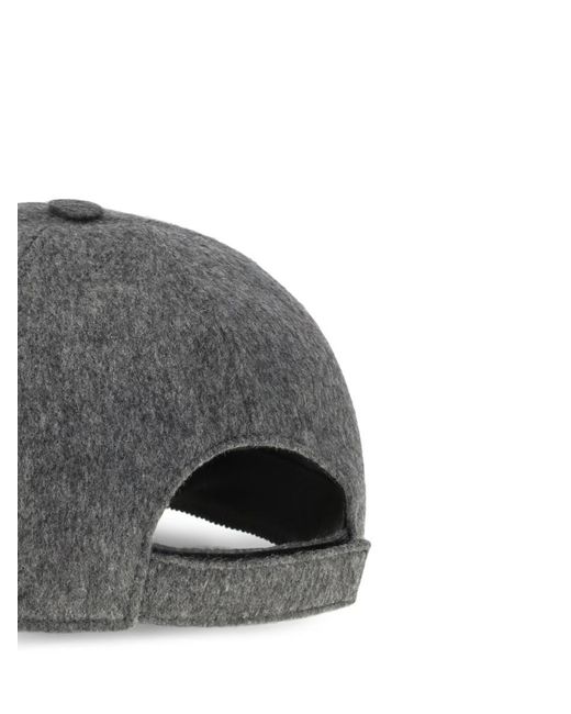 Fendi Gray Wool Baseball Hat