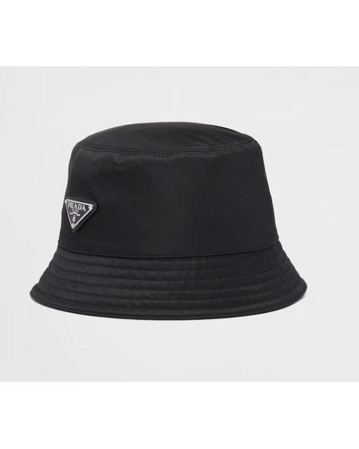 Prada Black Re-Nylon Bucket Hat for men