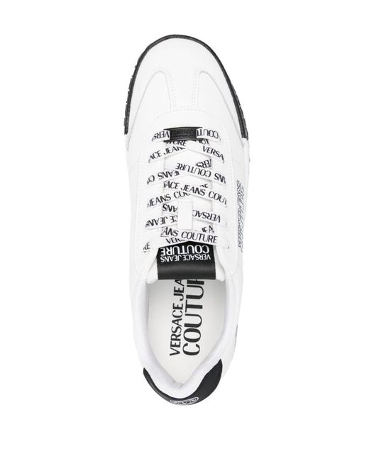 Versace White Logo Print Trainers for men