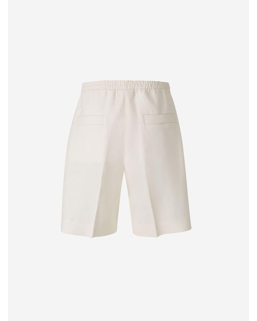 Zegna White Oasi Linen Bermuda Shorts for men