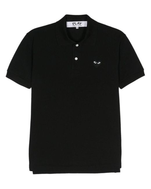 COMME DES GARÇONS PLAY Black Logo Cotton Polo Shirt for men