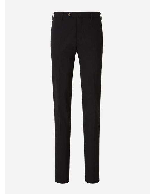 PT Torino Black Technical Chino Pants for men