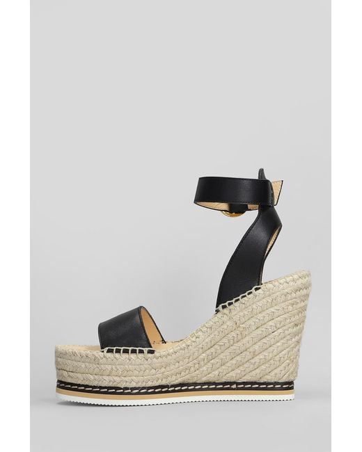 Odissã¬ Black Lily Wedges