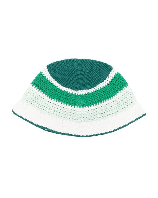 Casablancabrand Green Striped Bucket Hat