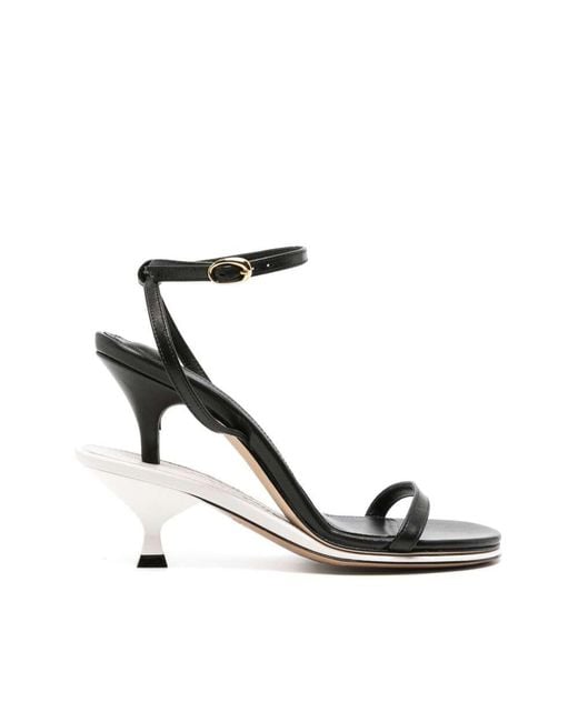 Jacquemus Black & White Les Sculptures 'les Doubles Sandales' Heeled Sandals