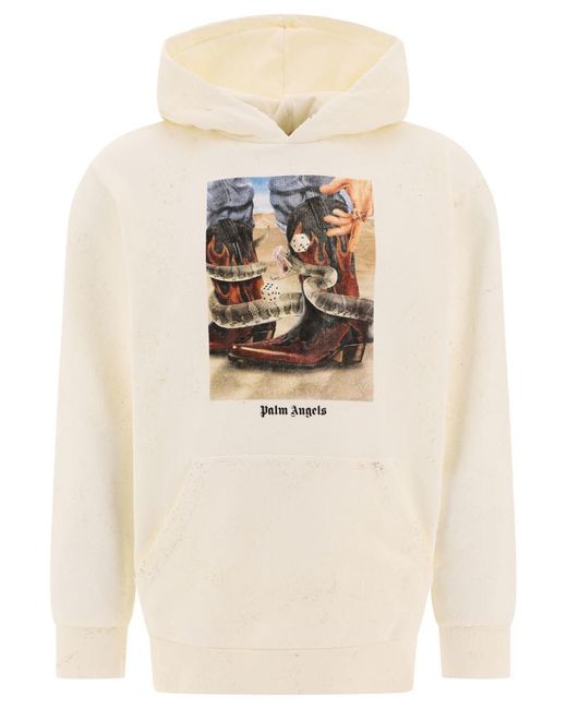 Palm Angels Natural "Dice Game" Hoodie for men