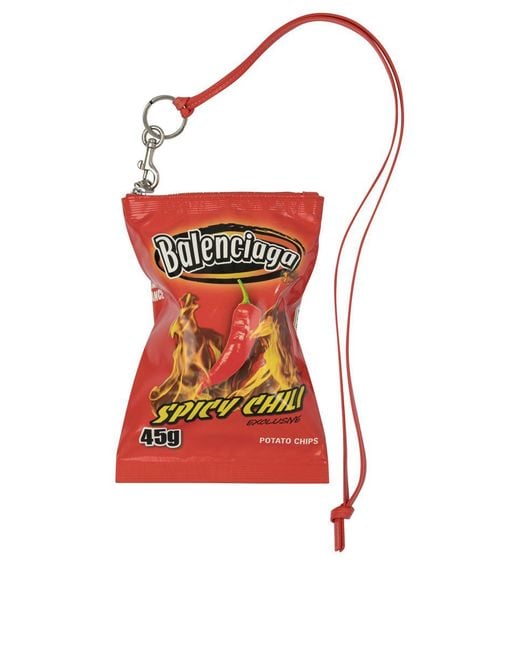 Balenciaga Red "Chips" Cell Phone Pouch