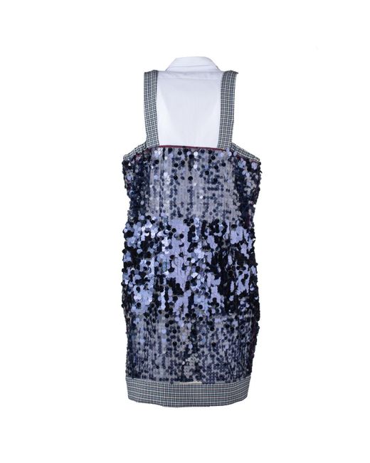 Antonio Marras Blue Sequin Patchwork Dress