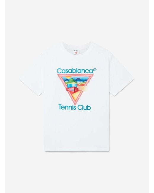 Casablanca White Round Neck T-Shirt for men