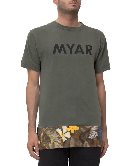 MYAR Gray T-shirt With Logo for men