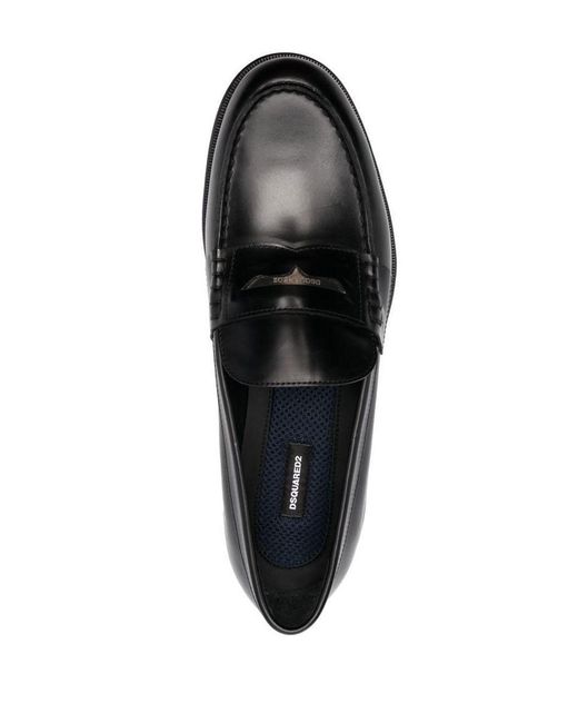 DSquared² Black Metal-detail Classic Loafers for men