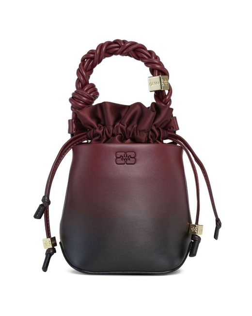 Ganni Purple Burgundy 'Bou' Bucket Bag