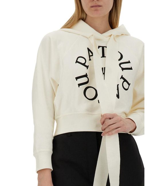 Patou Natural Sweatshirt With Logo Embroidery