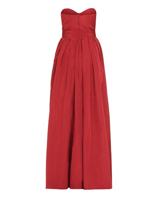 Max Mara Studio Red 'anzio' Taffeta Long Dress