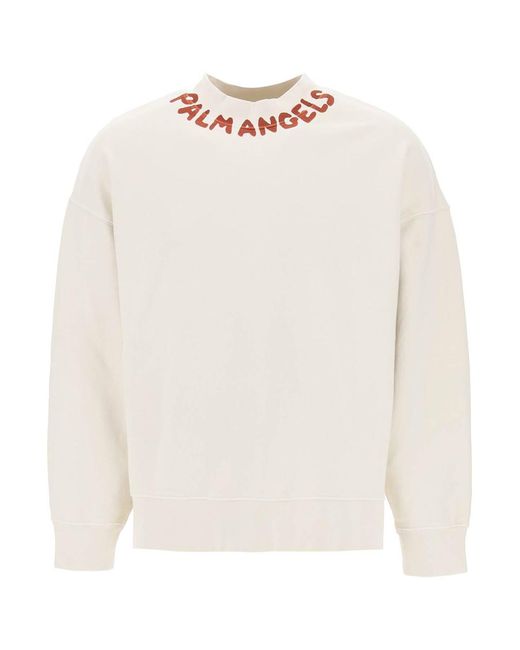 Palm Angels White Sweatshirt With for men