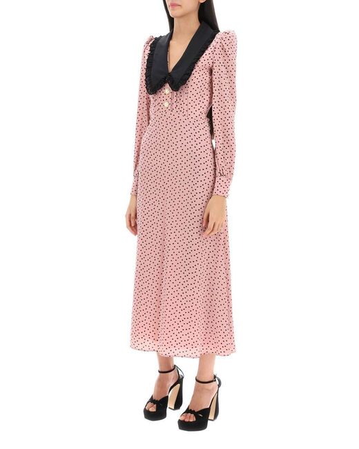 Alessandra Rich Pink Silk Midi Dress