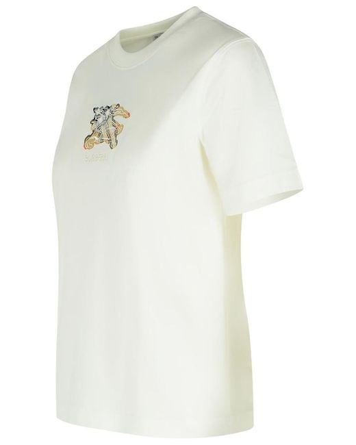 Burberry White Cotton T-Shirt