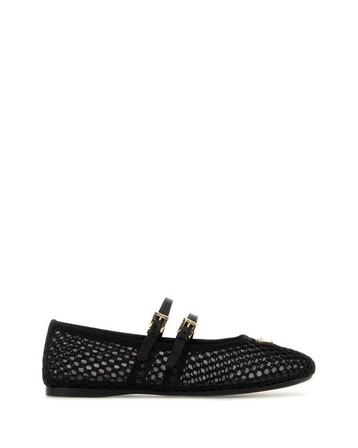 Prada Black Mesh Ballerinas