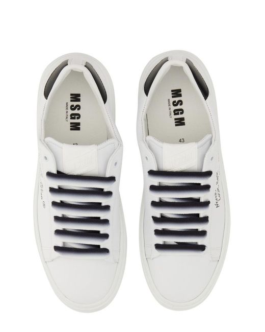 MSGM White Leather Sneaker for men