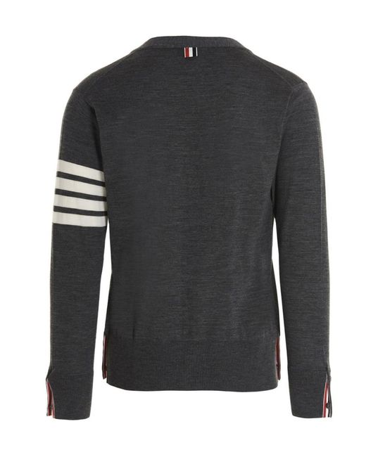 Thom Browne Black Striped Cardigan for men