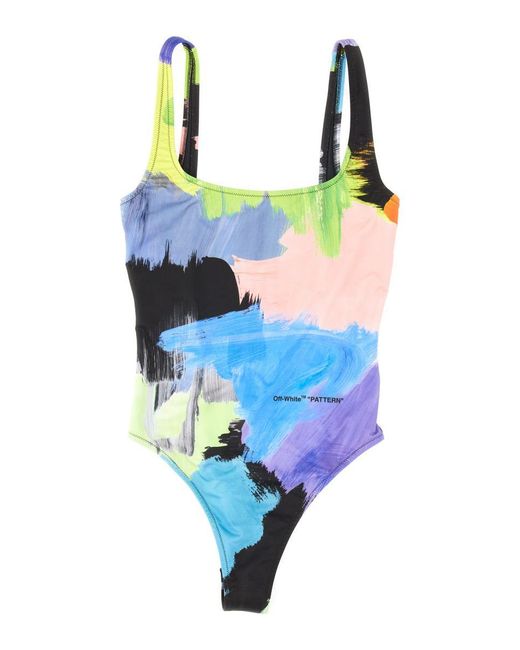 Off-White c/o Virgil Abloh Blue Swimsuit With Print