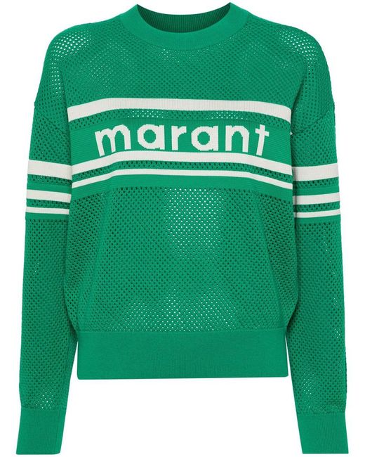 Isabel Marant Green Arwen Openwork Sweater