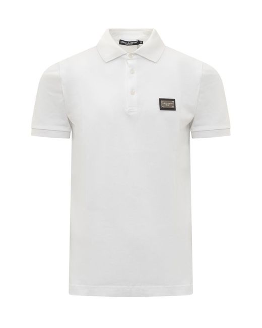 Dolce & Gabbana White Polo Shirt With Logo for men