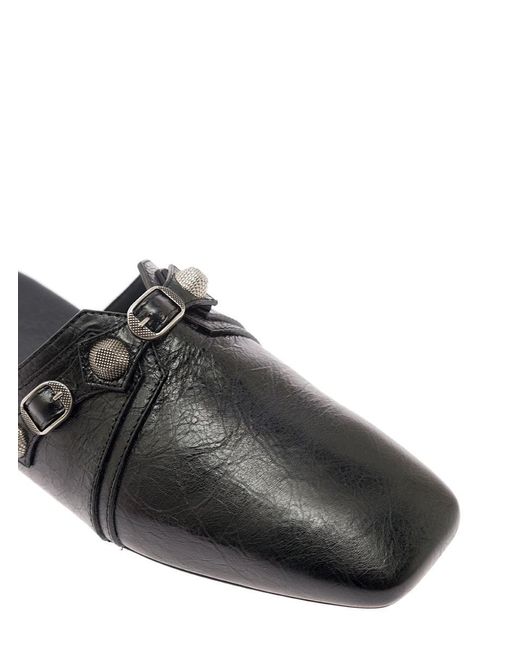 Balenciaga 'cagole' Black Mule Flat With Studs In Leather Man for men