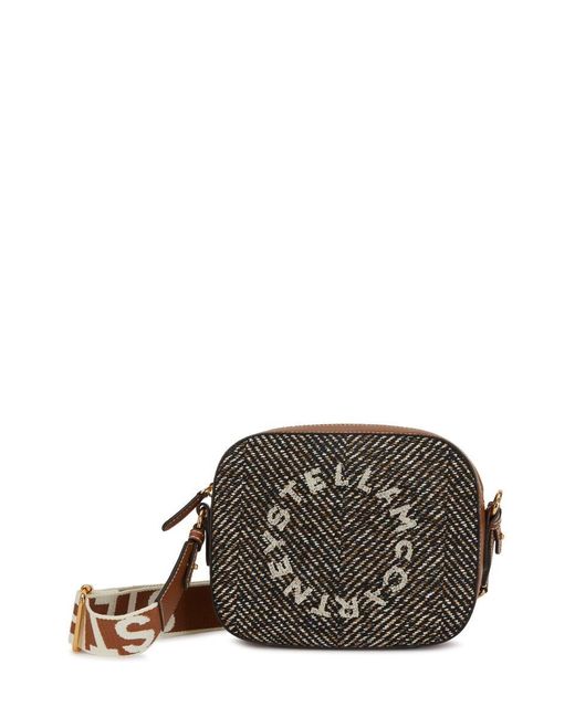 Stella McCartney Logo Embroidered Mini Shoulder Bag in Black Lyst