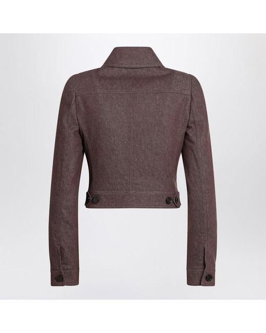 Max Mara Brown Cropped Denim-Effect Jacket