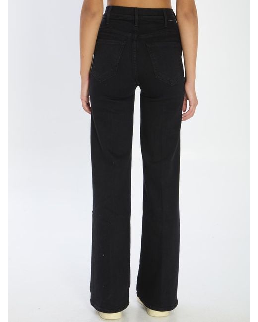 Mother Black The Hustler Roller Sneak Denim Jeans