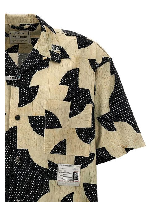 Maison Mihara Yasuhiro Black Patchwrok Print Shirt Shirt, Blouse for men
