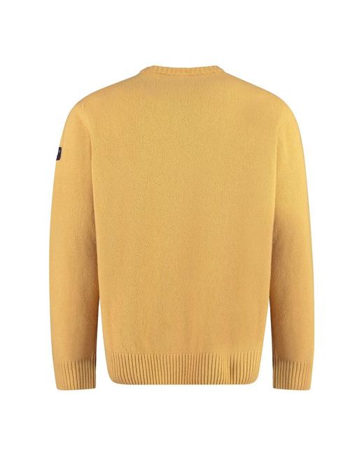 Paul & Shark Yellow Crew-neck Wool Sweater for men