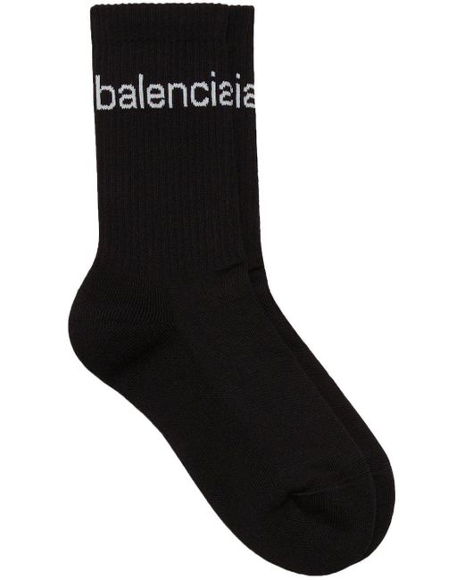 Balenciaga Black Bal.com Intarsia-knit Socks for men