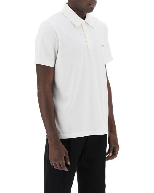 A.P.C. White Austin Polo Shirt With Logo Embroidery for men