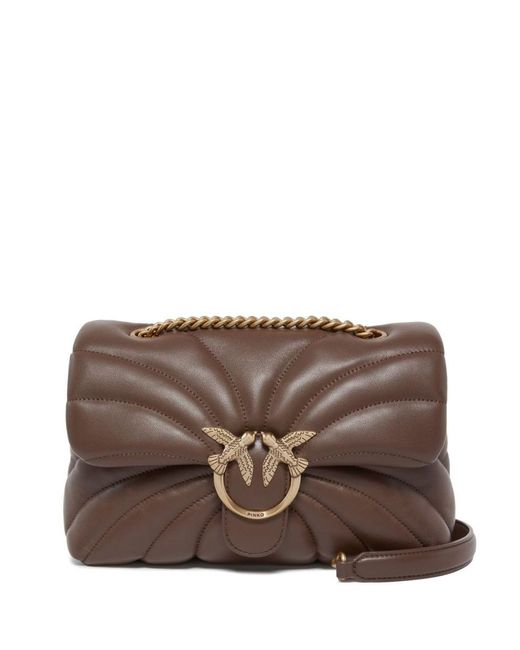 Pinko Brown 'love Puff Classic' Large Shoulder Bag