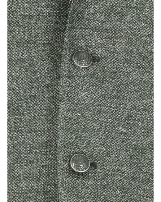 Tagliatore Green Linen And Cotton Jacket for men
