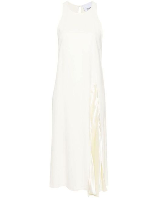 Erika Cavallini Semi Couture White Sleeveless Midi Dress