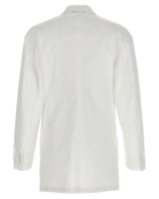 Dolce & Gabbana White Cotton Blend Blazer for men
