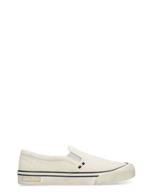 Bally White Slip-on Sneakers In Suede for men