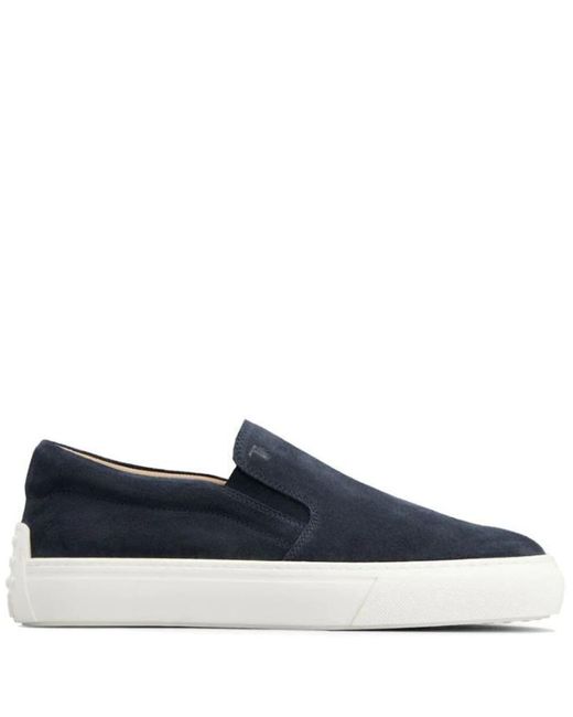 Tod's Blue Suede Slip-On Loafers for men