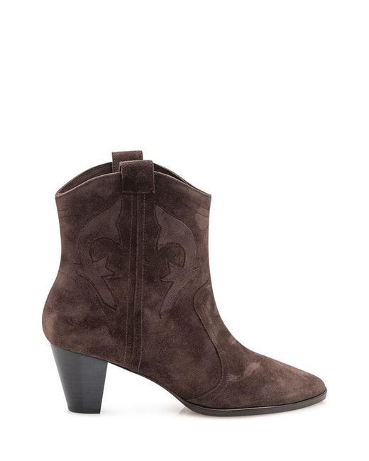 Ba&sh Brown Western Ankle Boots