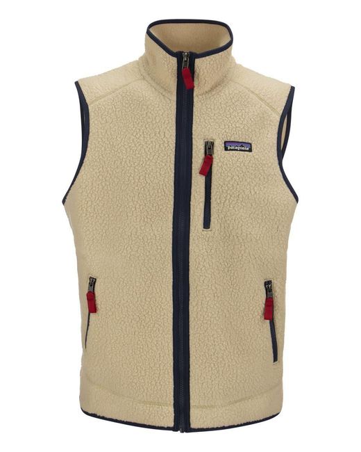 men's retro pile fleece vest