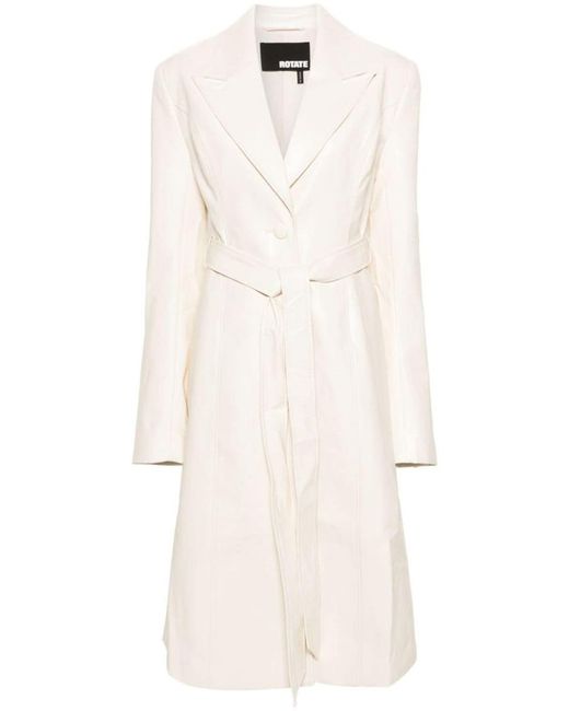 ROTATE BIRGER CHRISTENSEN White Single-breasted Belted Coat