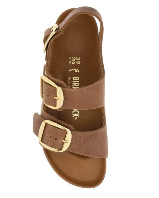 Birkenstock Brown Milano Big Buckle Leather Sandals