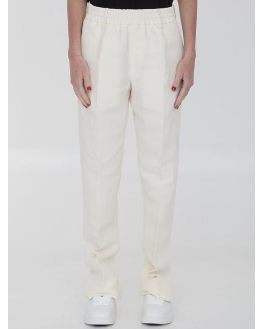 Burberry White Canvas Pants
