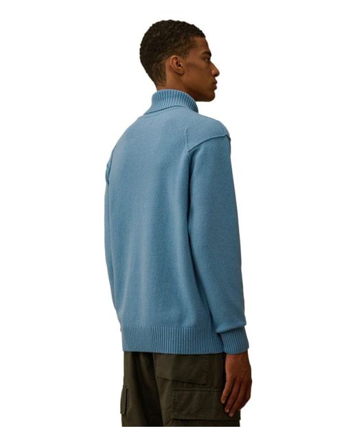 C P Company Blue Grs Aegean Turtleneck Sweater for men