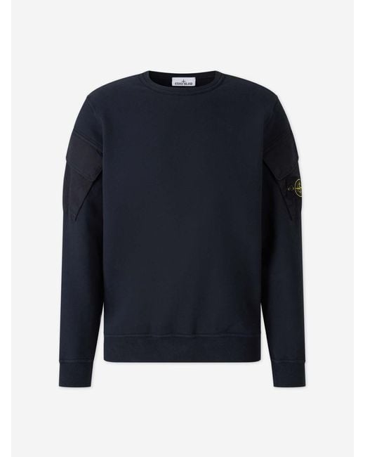 Stone Island Blue Crew Neck Sweatshirt for men