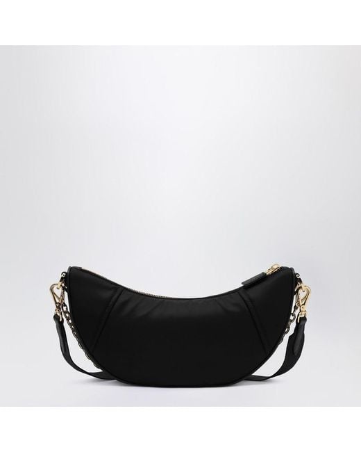 Prada Black Demi-lune Shoulder Bag In Re-nylon