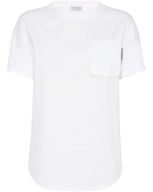 Brunello Cucinelli White Crew Neck T-Shirt